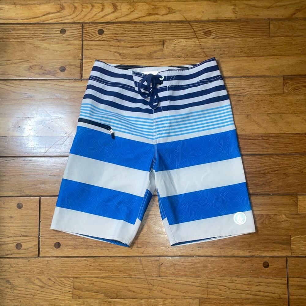 Volcom Boys Mod Tech Boardshorts  Striped Swimwear Bathing Suit Shorts Trunks